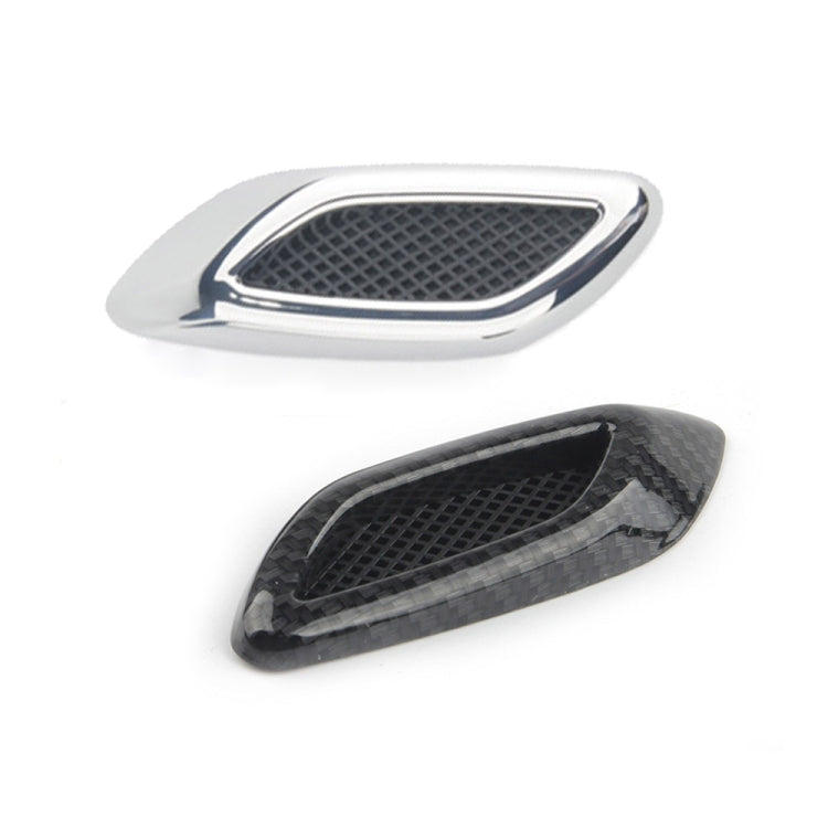 2 in 1 Car Hood Frame Decorative Stickers Fender Air Outlet Stickers (Silver)