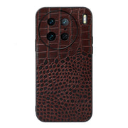 For vivo X90 Pro Crocodile Texture Genuine Leather Phone Case(Coffee)