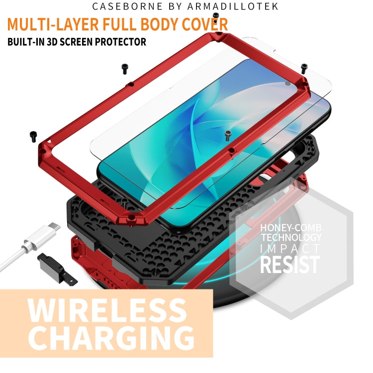 For Samsung Galaxy S23 5G R-JUST Sliding Camera Design Life Water-resistant Dustproof Shockproof Phone Case(Red)
