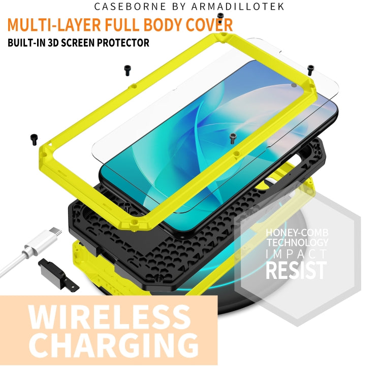 For Samsung Galaxy S23 5G R-JUST Sliding Camera Design Life Water-resistant Dustproof Shockproof Phone Case(Yellow)