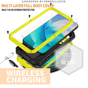 For Samsung Galaxy S23 5G R-JUST Sliding Camera Design Life Water-resistant Dustproof Shockproof Phone Case(Yellow)