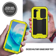For Samsung Galaxy S23 5G R-JUST Sliding Camera Design Life Water-resistant Dustproof Shockproof Phone Case(Yellow)