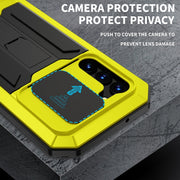 For Samsung Galaxy S23 5G R-JUST Sliding Camera Design Life Water-resistant Dustproof Shockproof Phone Case(Yellow)