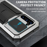 For Samsung Galaxy S23 5G R-JUST Sliding Camera Design Life Water-resistant Dustproof Shockproof Phone Case(Silver)