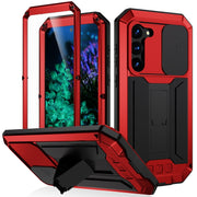 For Samsung Galaxy S23+ 5G R-JUST Sliding Camera Design Life Water-resistant Dustproof Shockproof Phone Case(Red)