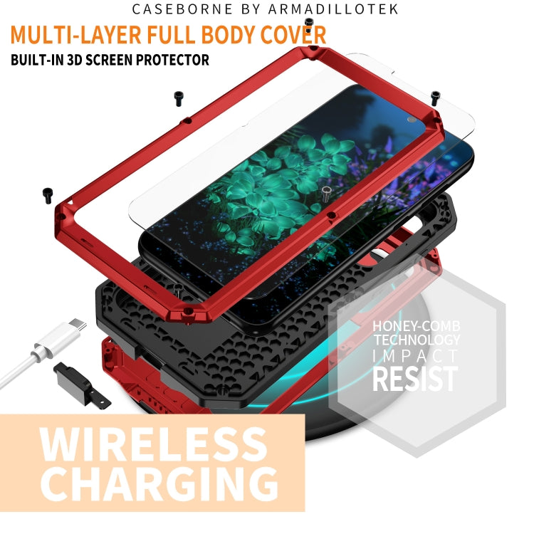For Samsung Galaxy S23+ 5G R-JUST Sliding Camera Design Life Water-resistant Dustproof Shockproof Phone Case(Red)