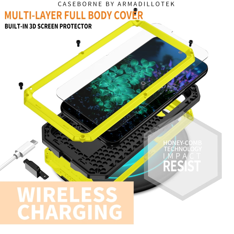 For Samsung Galaxy S23+ 5G R-JUST Sliding Camera Design Life Water-resistant Dustproof Shockproof Phone Case(Yellow)