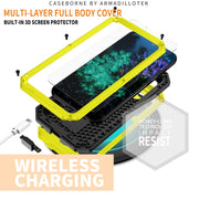 For Samsung Galaxy S23+ 5G R-JUST Sliding Camera Design Life Water-resistant Dustproof Shockproof Phone Case(Yellow)