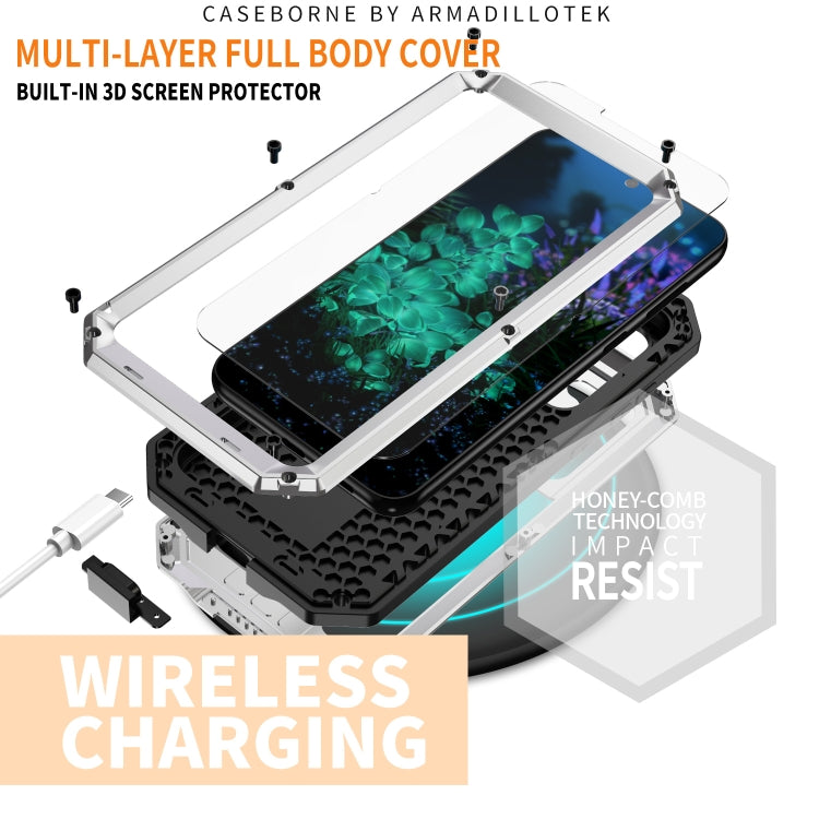 For Samsung Galaxy S23+ 5G R-JUST Sliding Camera Design Life Water-resistant Dustproof Shockproof Phone Case(Silver)