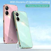 For Realme 10 4G XINLI Straight Edge 6D Electroplate TPU Phone Case(Black)