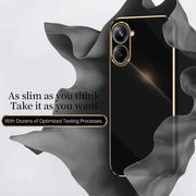 For Realme 10 4G XINLI Straight Edge 6D Electroplate TPU Phone Case(Black)