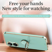 For Realme 10 4G XINLI Straight Edge Electroplate TPU Phone Case with Ring(White)