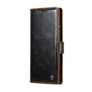 For Samsung Galaxy S23 Ultra 5G CaseMe 003 Crazy Horse Texture Leather Phone Case(Coffee)