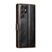 For Samsung Galaxy S23 Ultra 5G CaseMe 003 Crazy Horse Texture Leather Phone Case(Coffee)