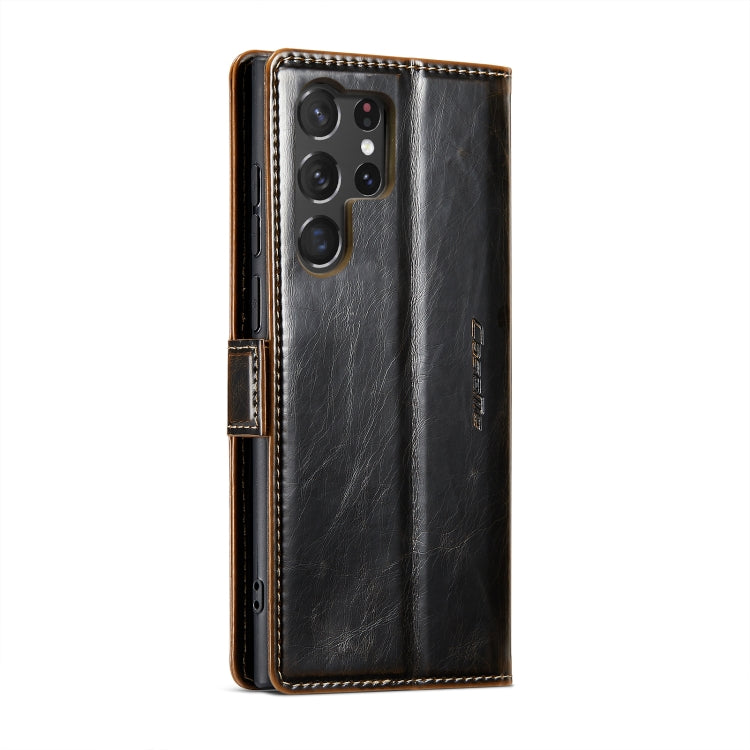 For Samsung Galaxy S23 Ultra 5G CaseMe 003 Crazy Horse Texture Leather Phone Case(Coffee)
