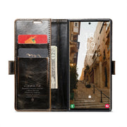 For Samsung Galaxy S23 Ultra 5G CaseMe 003 Crazy Horse Texture Leather Phone Case(Coffee)