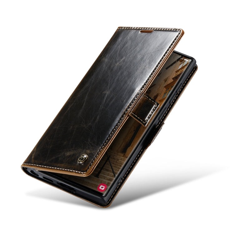 For Samsung Galaxy S23 Ultra 5G CaseMe 003 Crazy Horse Texture Leather Phone Case(Coffee)