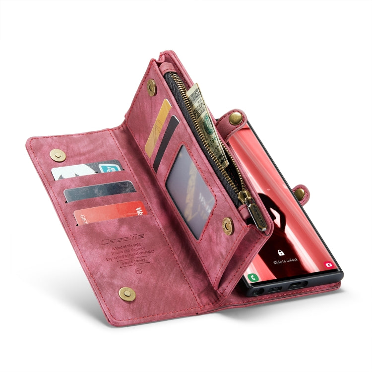 For Samsung Galaxy S23 Ultra 5G CaseMe 008 Detachable Multifunctional Leather Phone Case(Red)
