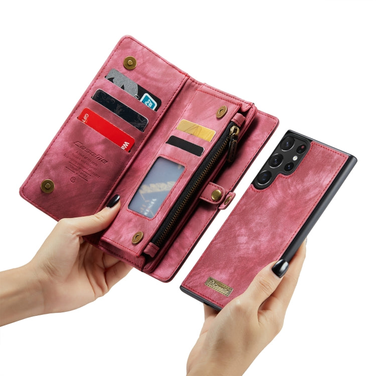 For Samsung Galaxy S23 Ultra 5G CaseMe 008 Detachable Multifunctional Leather Phone Case(Red)