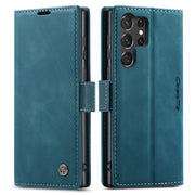 For Samsung Galaxy S23 Ultra 5G CaseMe 013 Multifunctional Horizontal Flip Leather Phone Case(Blue)