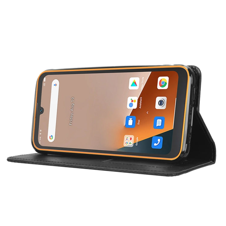 For Blackview BV5200 Magnetic Buckle Retro Texture Leather Phone Case(Black)