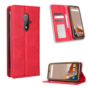 For Blackview BV5200 Magnetic Buckle Retro Texture Leather Phone Case(Red)