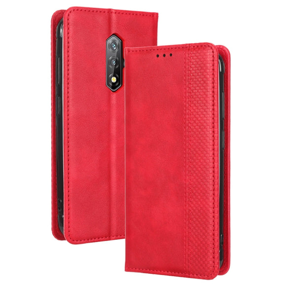 For Blackview BV5200 Magnetic Buckle Retro Texture Leather Phone Case(Red)