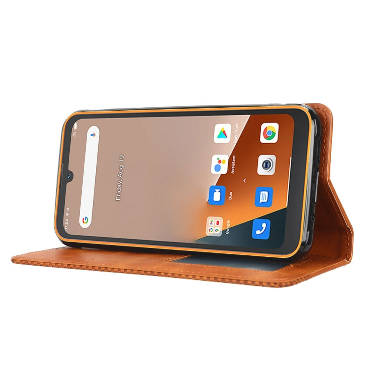For Blackview BV5200 Magnetic Buckle Retro Texture Leather Phone Case(Brown)