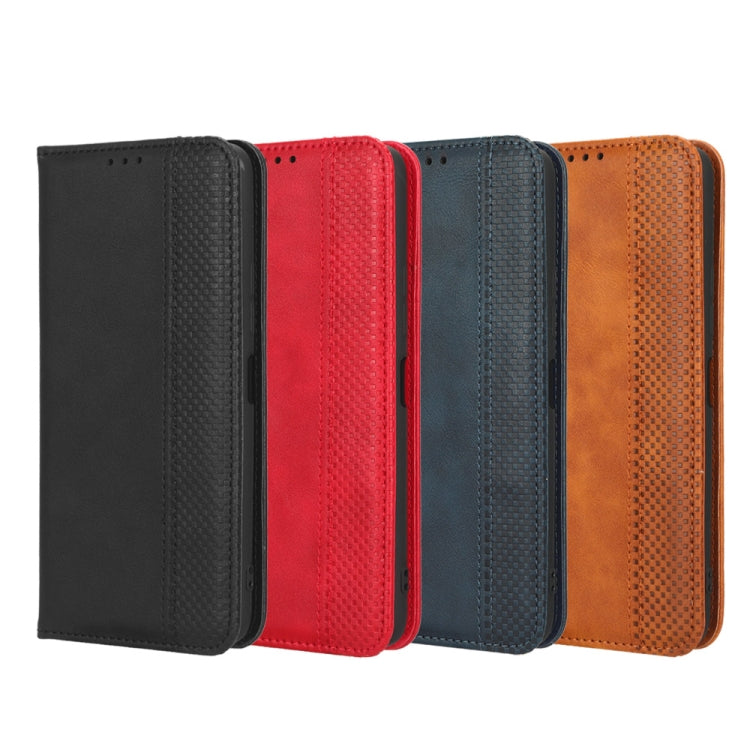 For Blackview BV5200 Magnetic Buckle Retro Texture Leather Phone Case(Black)