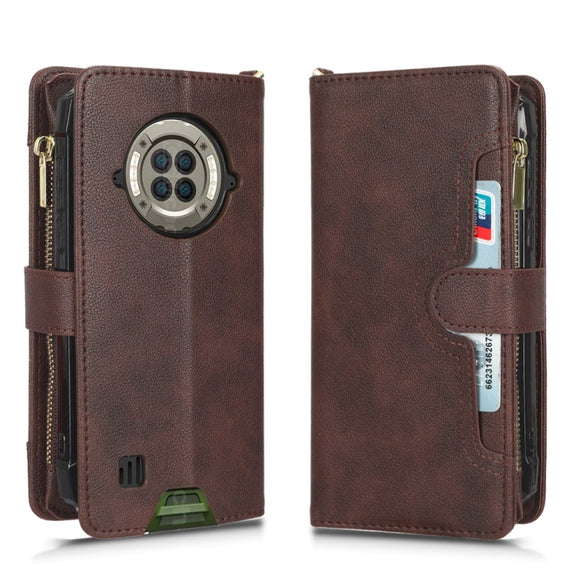For Doogee S96 Pro Litchi Texture Zipper Leather Phone Case(Brown)