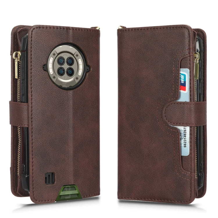 For Doogee S96 Pro Litchi Texture Zipper Leather Phone Case(Brown)
