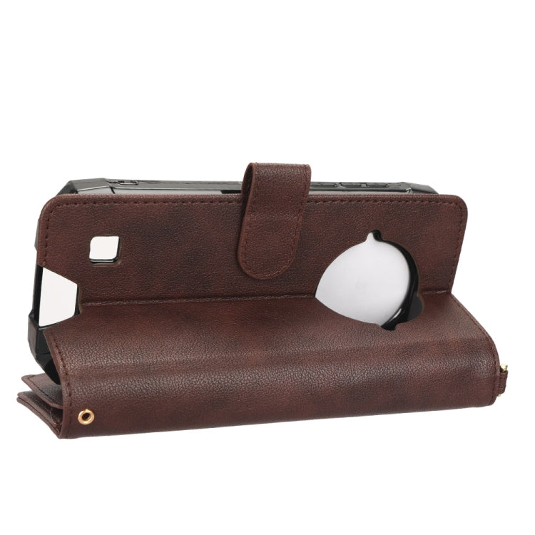 For Doogee S96 Pro Litchi Texture Zipper Leather Phone Case(Brown)