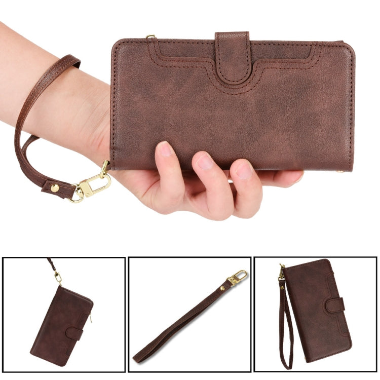 For Doogee S96 Pro Litchi Texture Zipper Leather Phone Case(Brown)