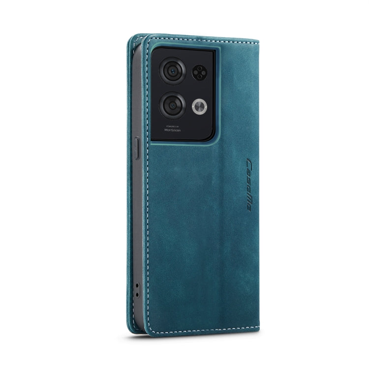 For OPPO Reno8 Pro 5G Global CaseMe 013 Multifunctional Horizontal Flip Leather Phone Case(Blue)