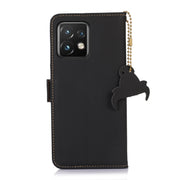 For Motorola Moto X40 Pro Genuine Leather Magnetic RFID Leather Phone Case(Black)