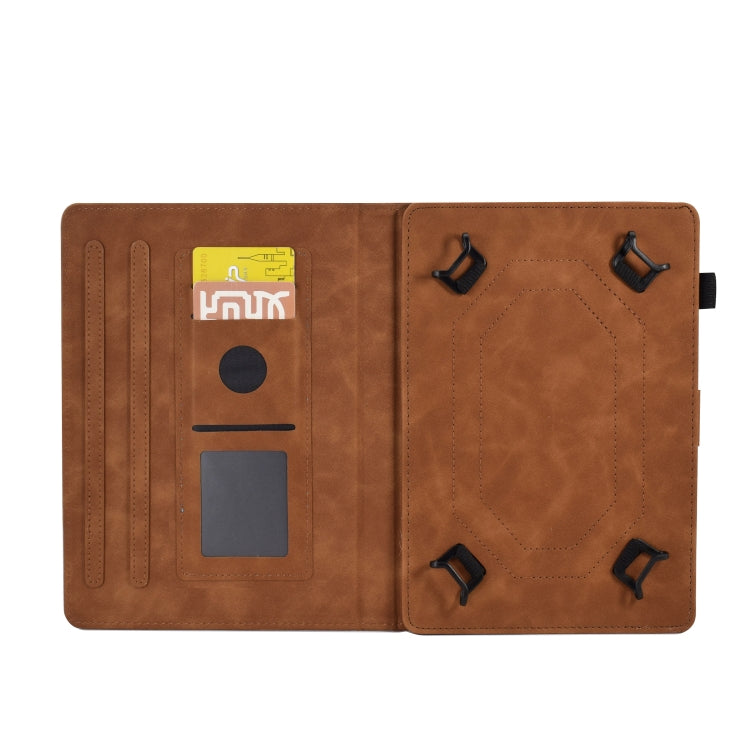 For 7 inch Tablets Tower Embossed Leather Tablet Case(Brown)