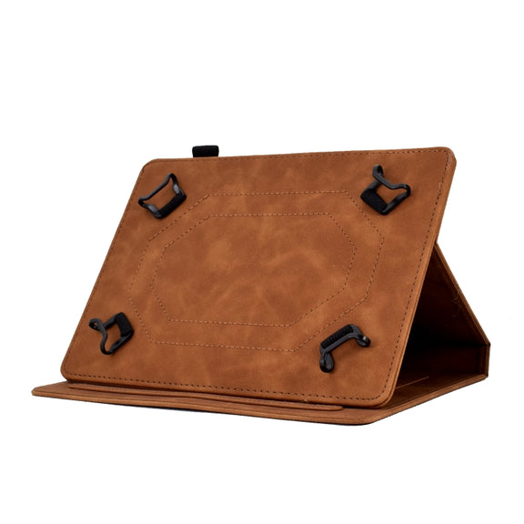 For 8 inch Tablets Tower Embossed Leather Tablet Case(Brown)