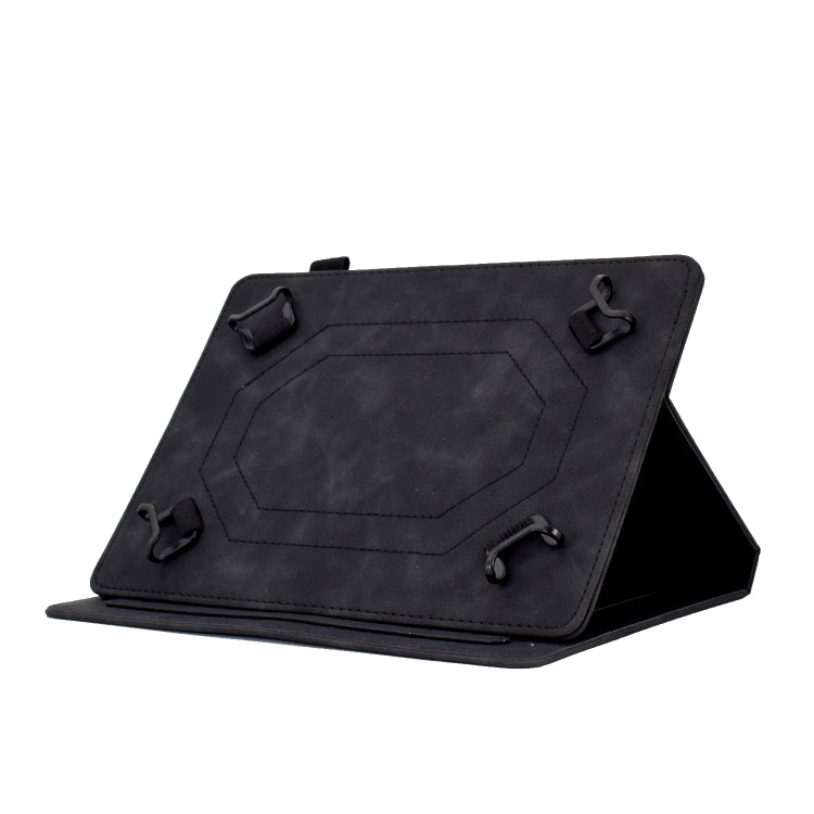For 8 inch Tablets Tower Embossed Leather Tablet Case(Black)