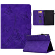 For Huawei MediaPad T5 Tower Embossed Leather Tablet Case(Purple) - Huawei by PMC TechLife | Online Shopping South Africa | PMC TechLife | Buy Now Pay Later Mobicred