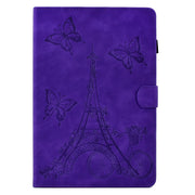 For Huawei MediaPad T5 Tower Embossed Leather Tablet Case(Purple)
