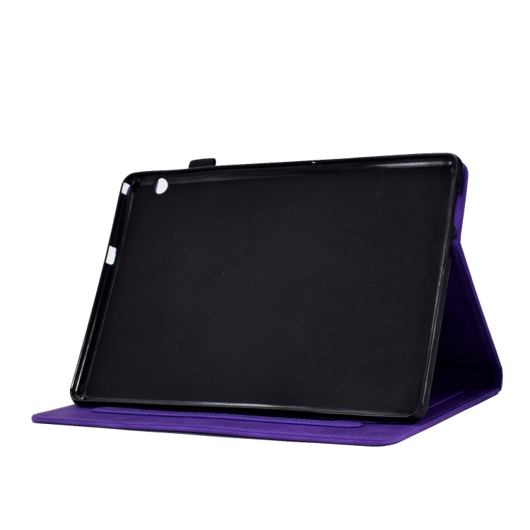 For Huawei MediaPad T5 Tower Embossed Leather Tablet Case(Purple)