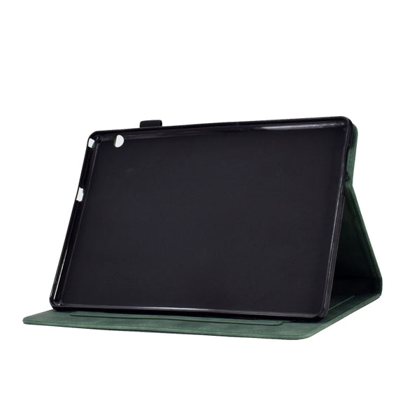 For Huawei MediaPad T5 Tower Embossed Leather Tablet Case(Green)