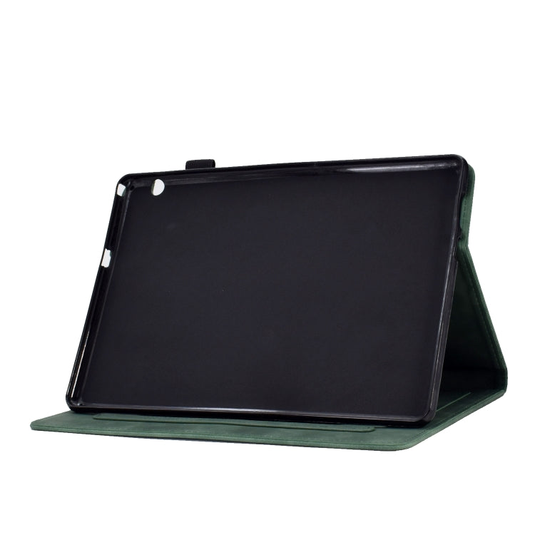 For Huawei MediaPad T5 Tower Embossed Leather Tablet Case(Green)