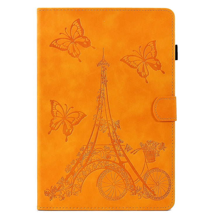 For Huawei MediaPad T5 Tower Embossed Leather Tablet Case(Khaki)