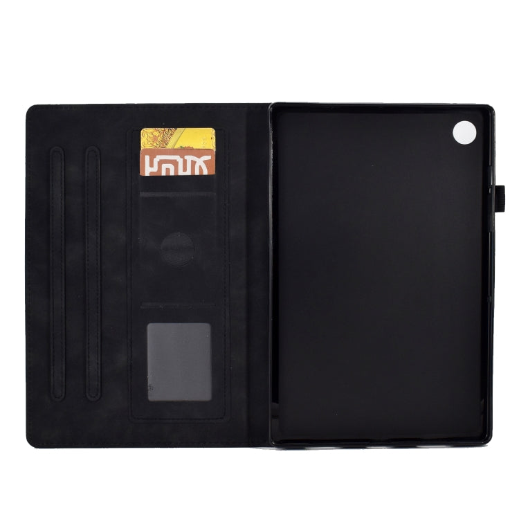 For Huawei MatePad T 10s Tower Embossed Leather Tablet Case(Black)