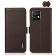 For Motorola Moto X40 Pro KHAZNEH Side-Magnetic Litchi Genuine Leather RFID Phone Case(Brown) - Motorola Cases by PMC TechLife | Online Shopping South Africa | PMC TechLife | Buy Now Pay Later Mobicred