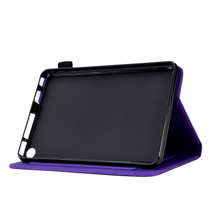 For Amazon Kindle Fire HD8 2022/2020 Tower Embossed Leather Smart Tablet Case(Purple)