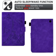 For Amazon Kindle Fire HD8 2022/2020 Tower Embossed Leather Smart Tablet Case(Purple)