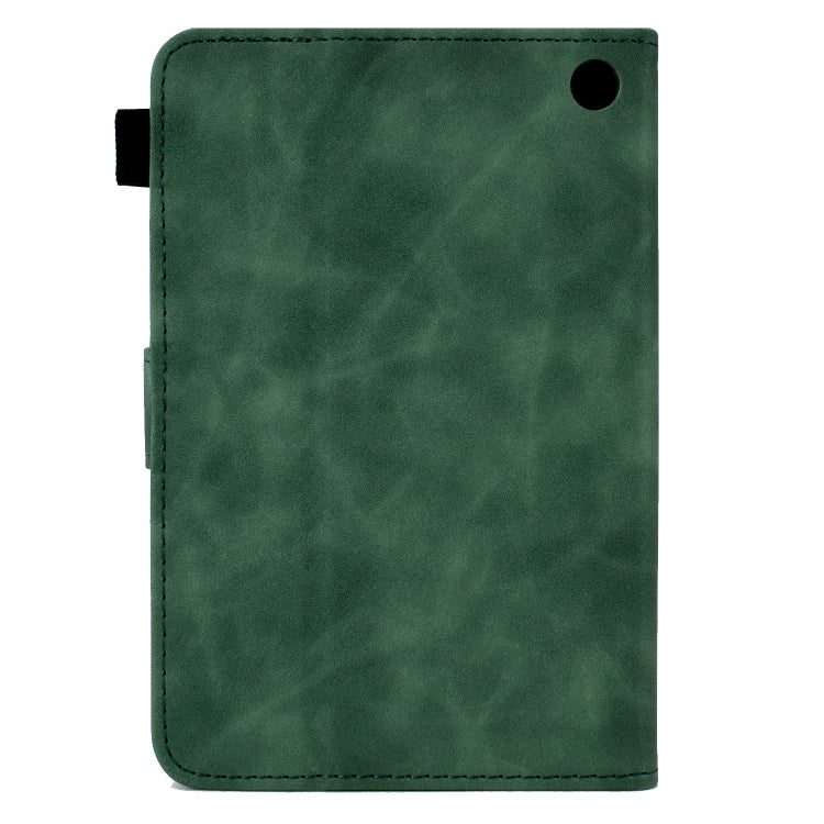 For Amazon Kindle Fire HD8 2022/2020 Tower Embossed Leather Smart Tablet Case(Green)
