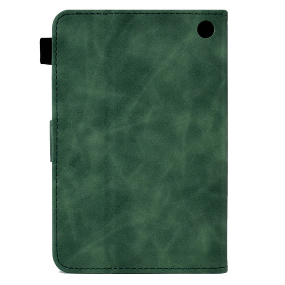 For Amazon Kindle Fire HD8 2022/2020 Tower Embossed Leather Smart Tablet Case(Green)